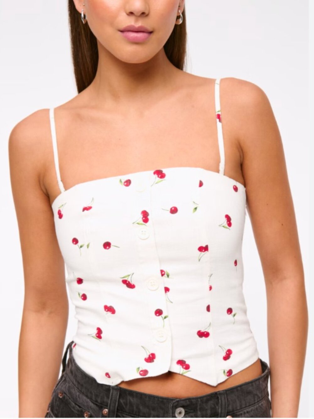 Abercrombie & Fitch Strapless Cropped Tailored Vest